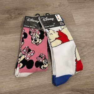 Disney Minnie Mouse & Winnie the Pooh Crew Socks Bundle NWT